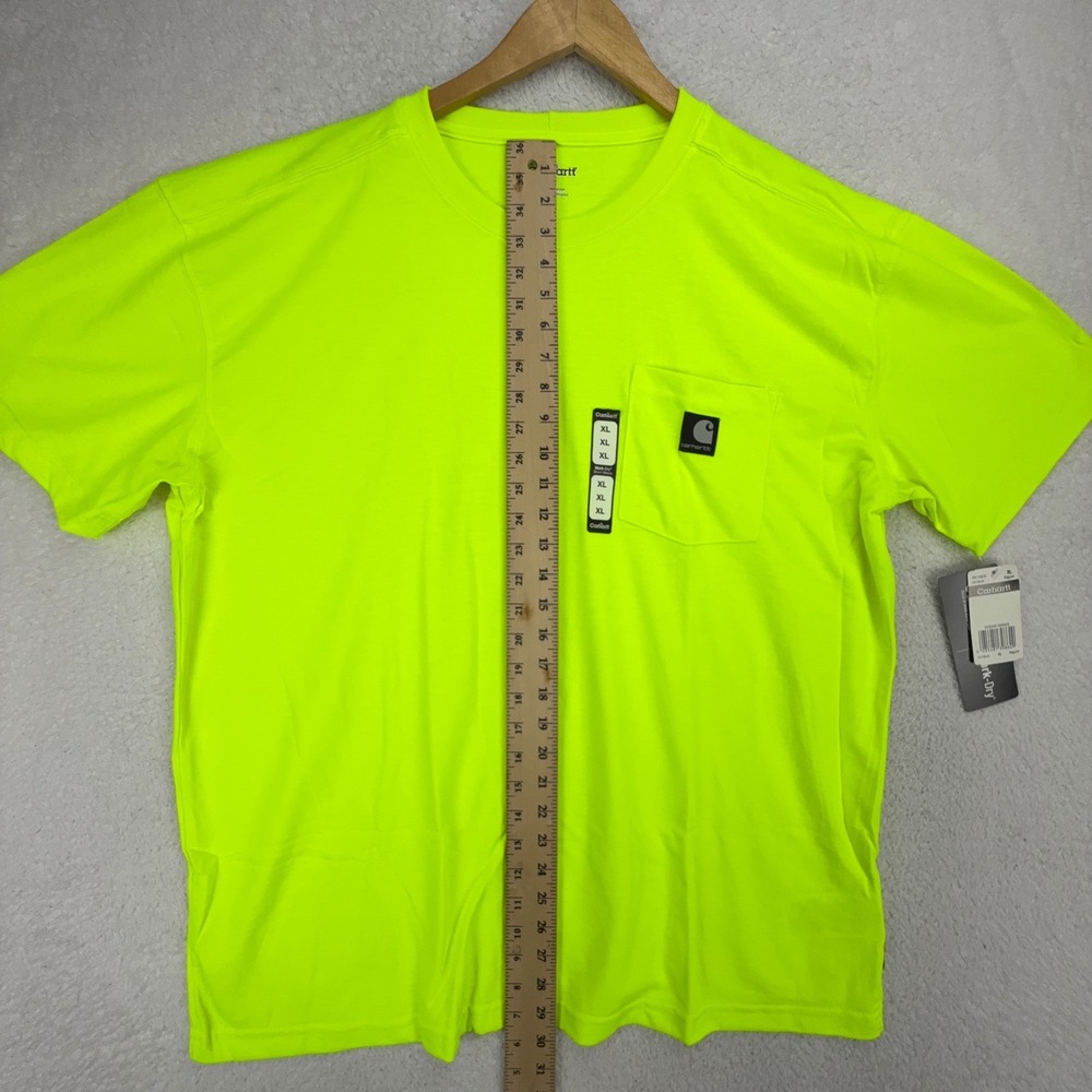 Carhartt Work Dry Short Sleeve Pocket T Men XL K212 BLM Bright Lime NWT Hi-Vis - Picture 6 of 10